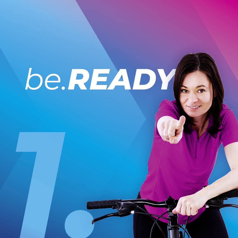 be.READY Slider mobil, Frau auf einem Fahrrad