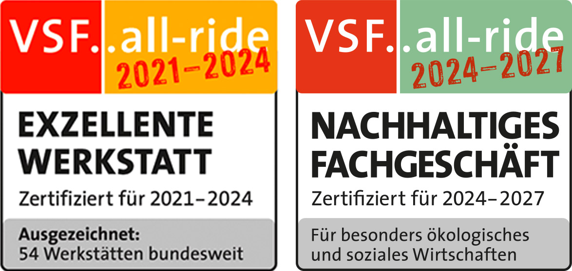 VSF ..all-ride Werkstatt Logo, Zertifikat seit 2021